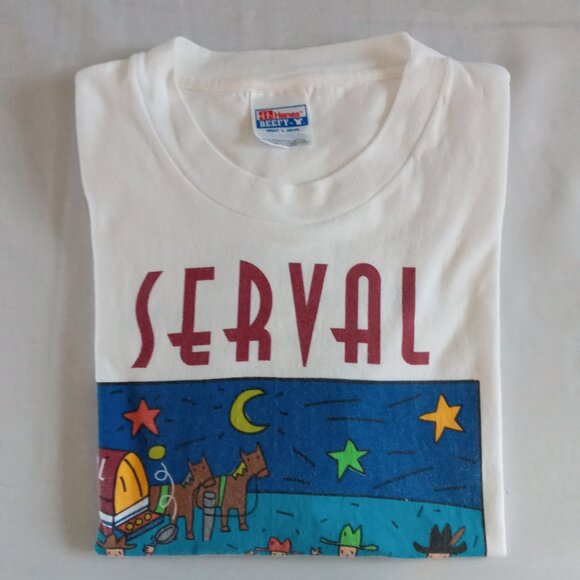 Vintage fantastic 90S Serval Canada Chuckwagon racing Team tour Tee Size Large - Picture 9 of 9